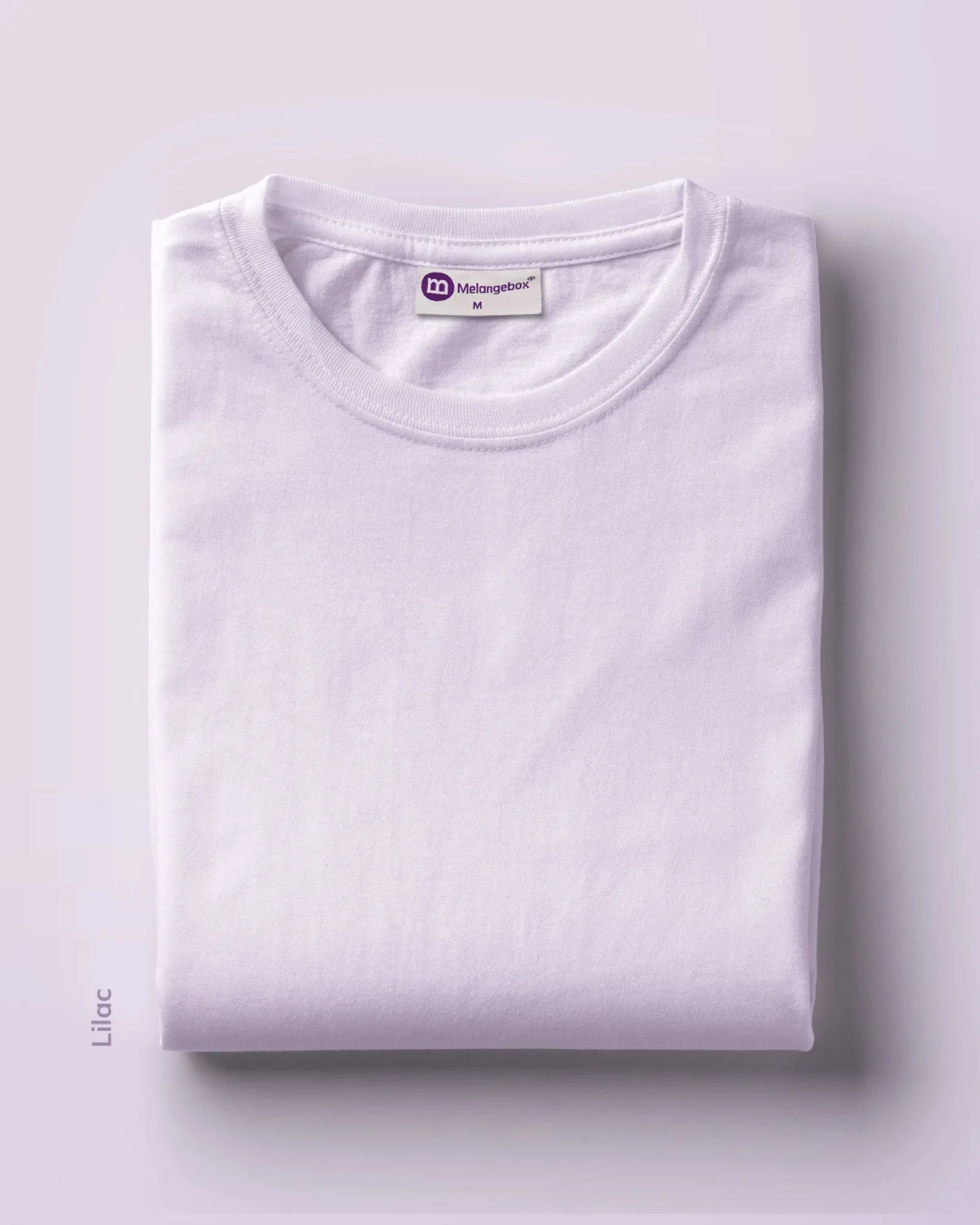 Half Sleeves Crew Neck: Lilac