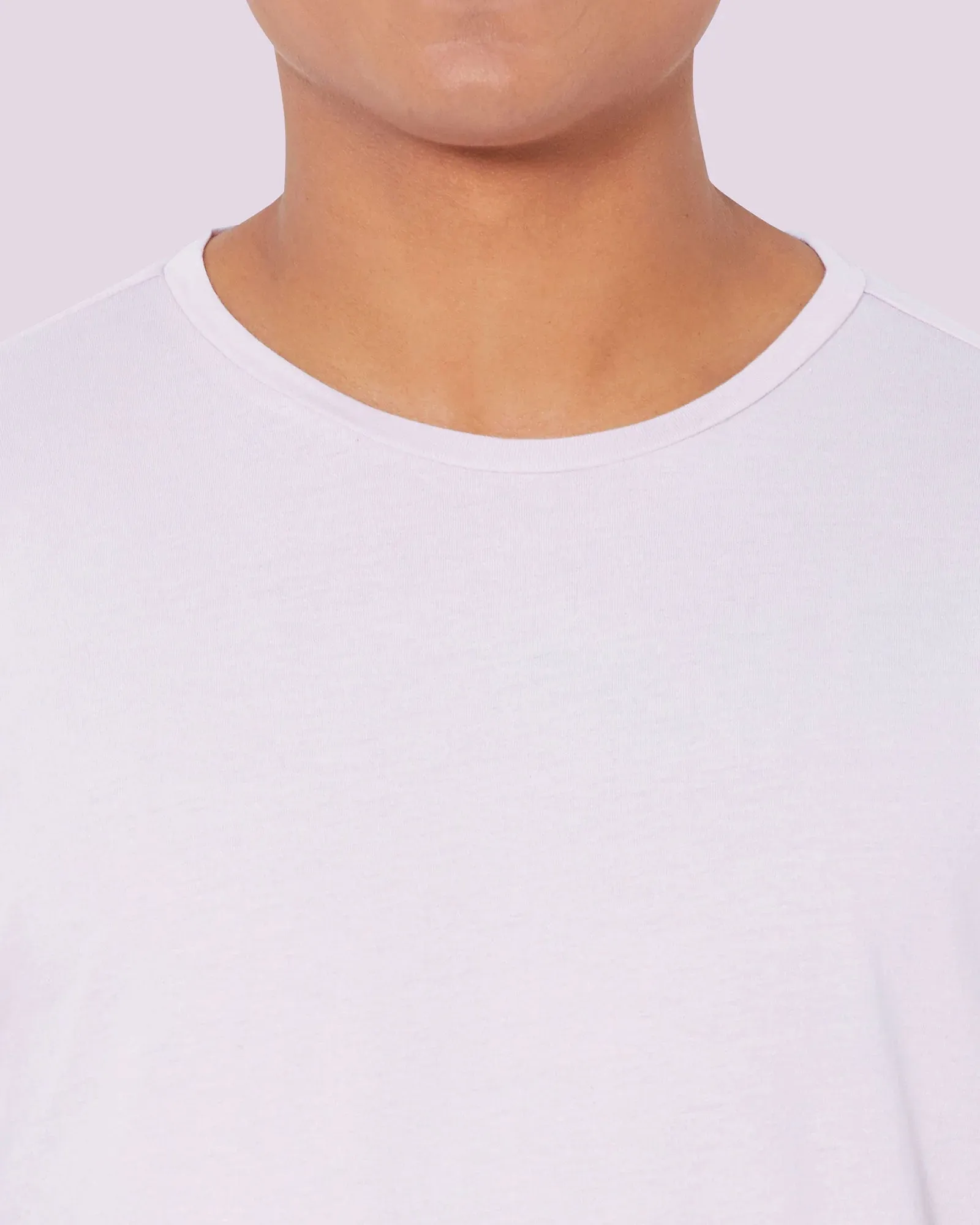 Half Sleeves Crew Neck: Lilac