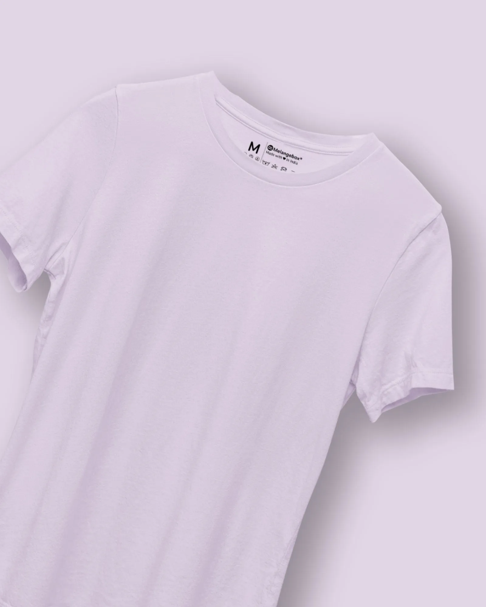 Half Sleeves Crew Neck: Lilac