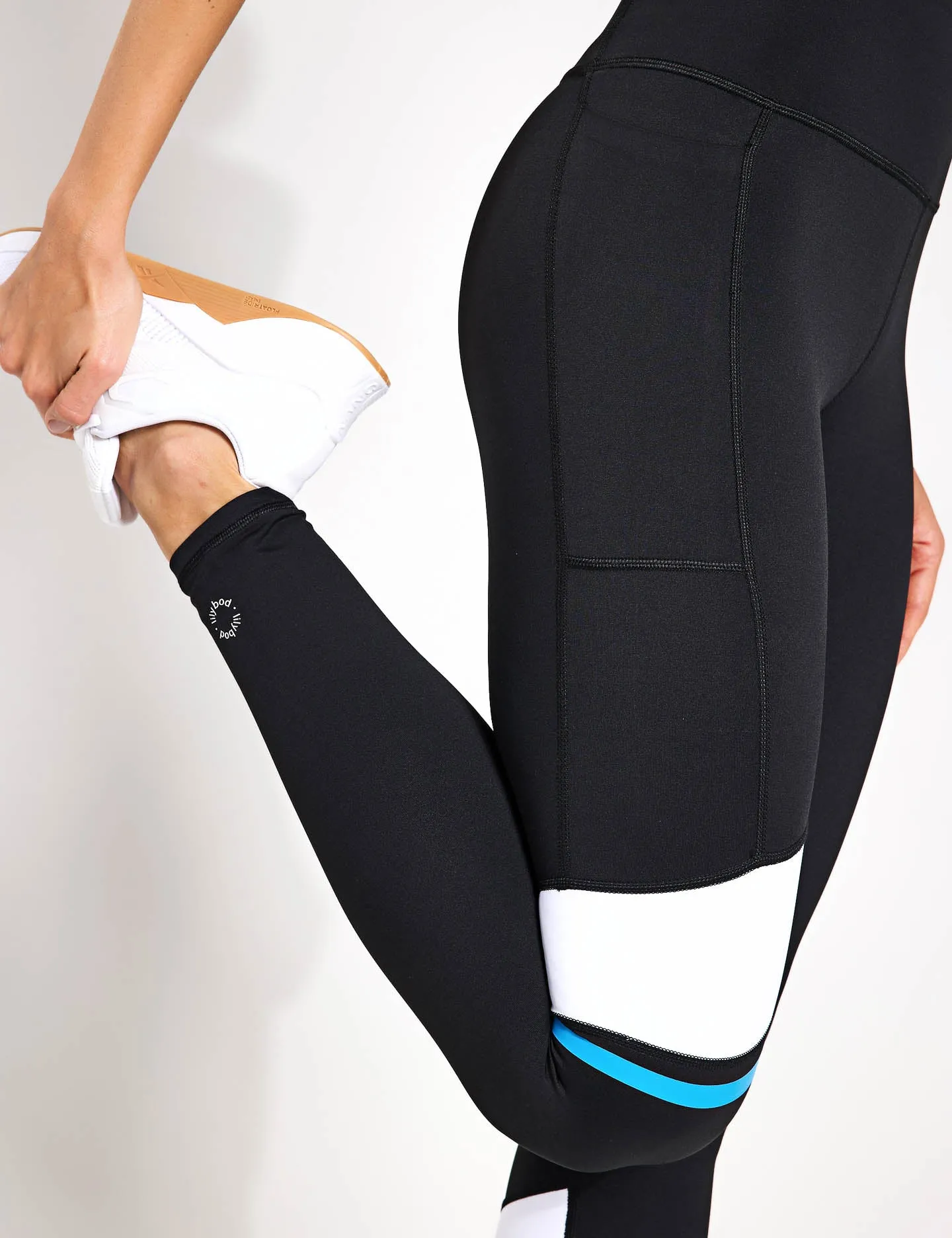 Hannah Full Length Legging - Black/Bright Blue