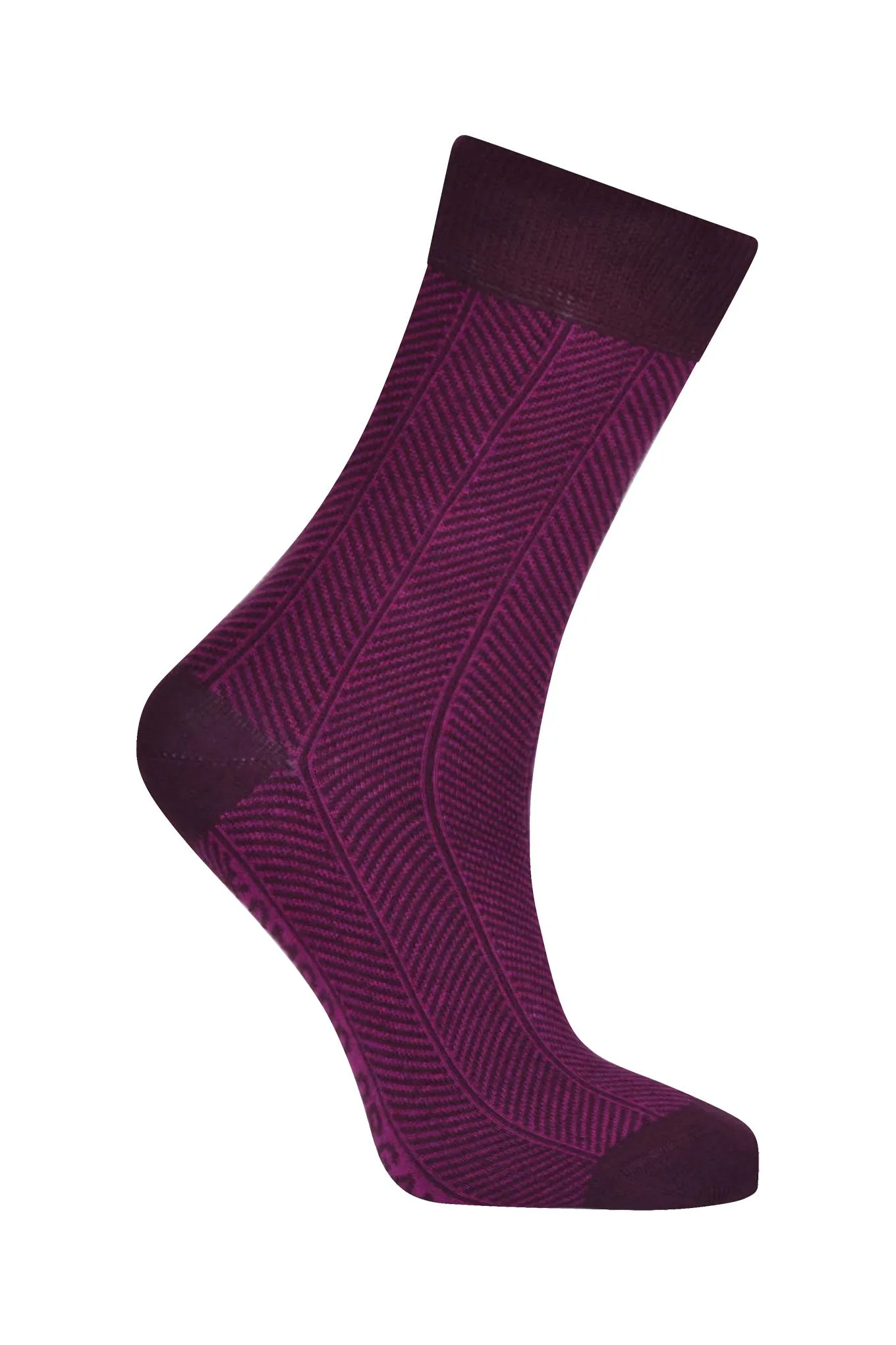 HERRINGBONE - Organic Cotton Socks Wine