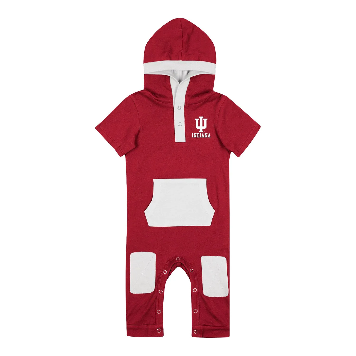 Infant Indiana Hoosiers Keyboard Crimson and White Romper