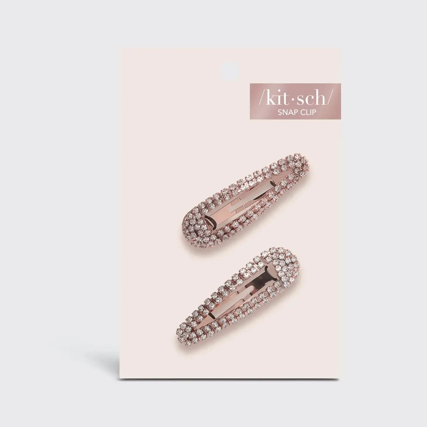 Kitsch Mini Rhinestone Snap Clips | Rose Gold