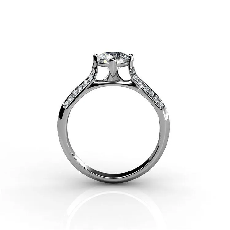 Leona Fate 18k White Gold Swarovski Ring