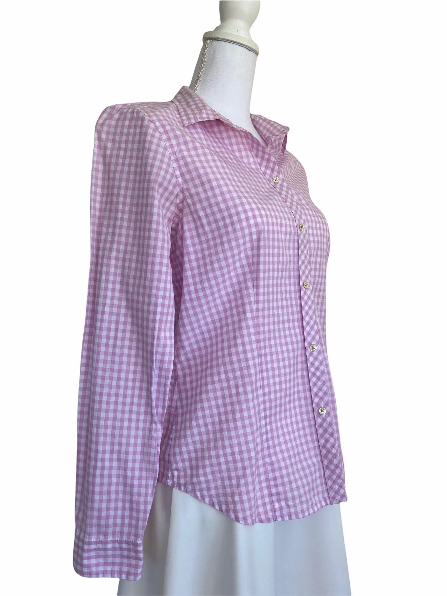 L.L. Bean Pink Gingham Shirt, 6