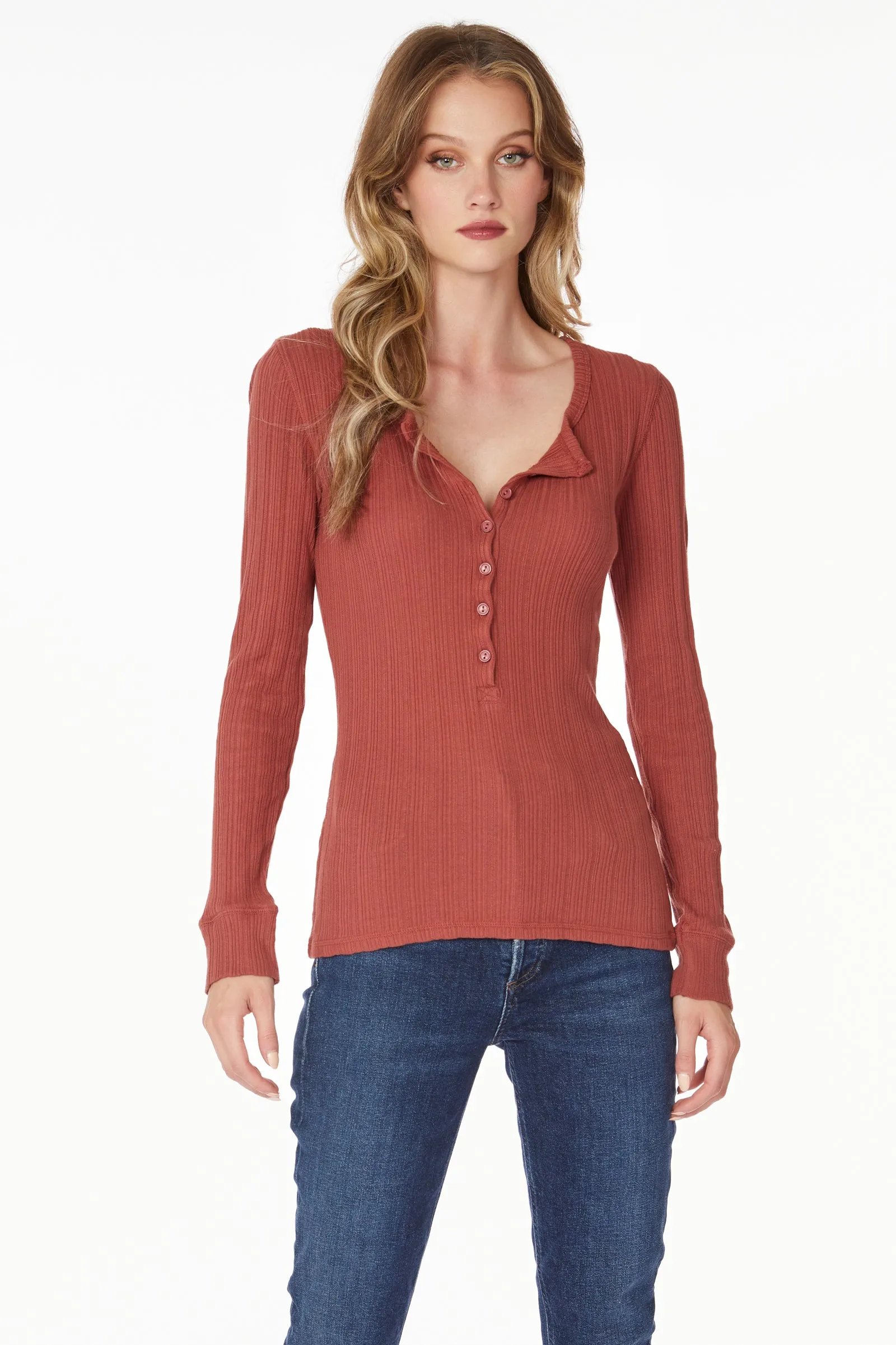 LONG SLEEVE BUTTON HENLEY