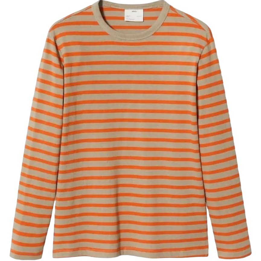 MANGO Orange Striped Sustainable Cotton Long Sleeve T-shirt BNWT UK M