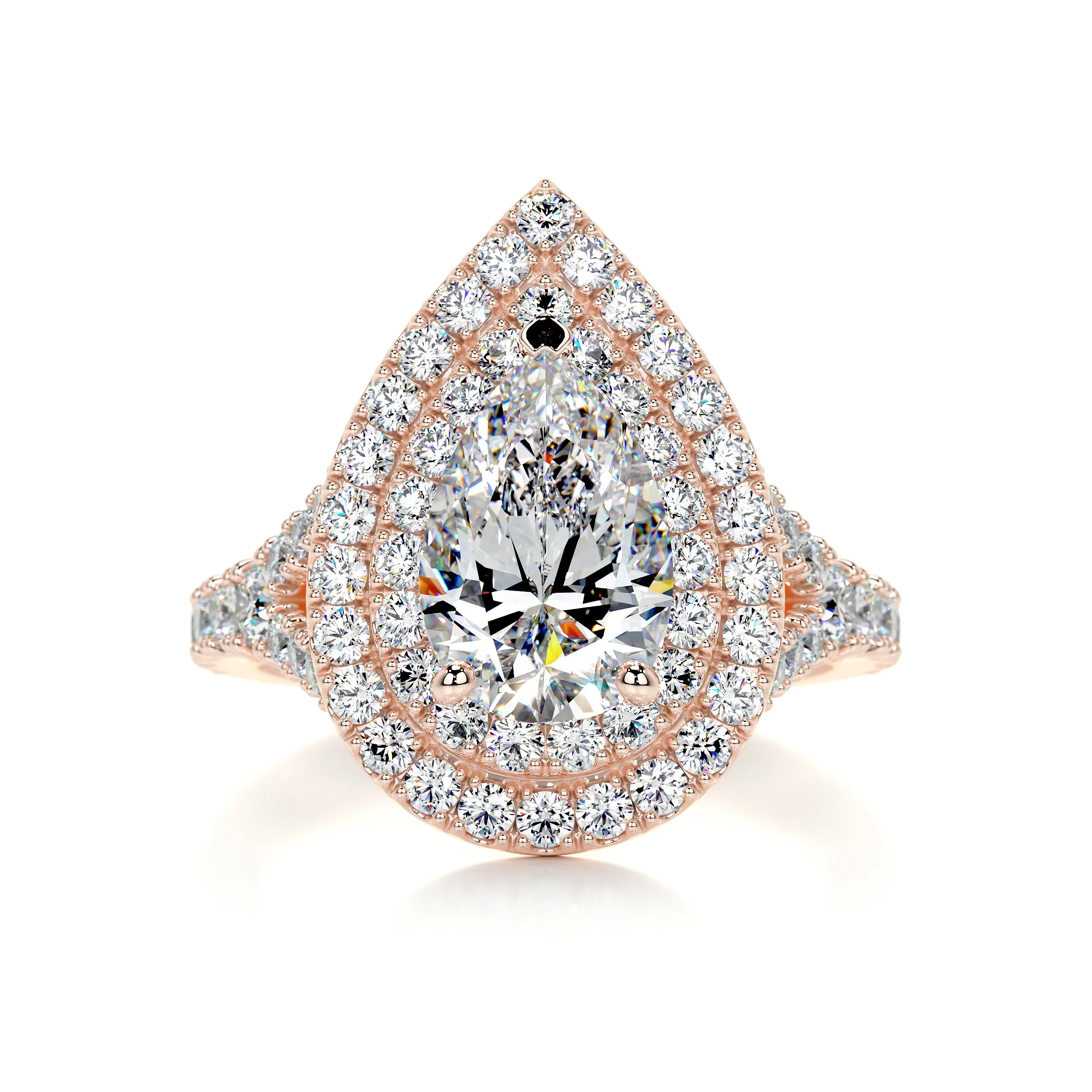 Melanie Moissanite & Diamonds Ring -14K Rose Gold