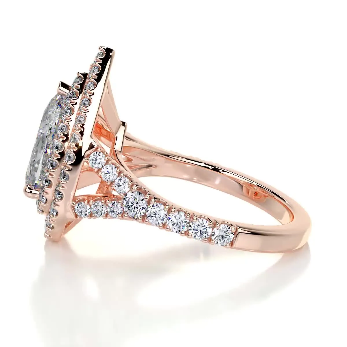 Melanie Moissanite & Diamonds Ring -14K Rose Gold