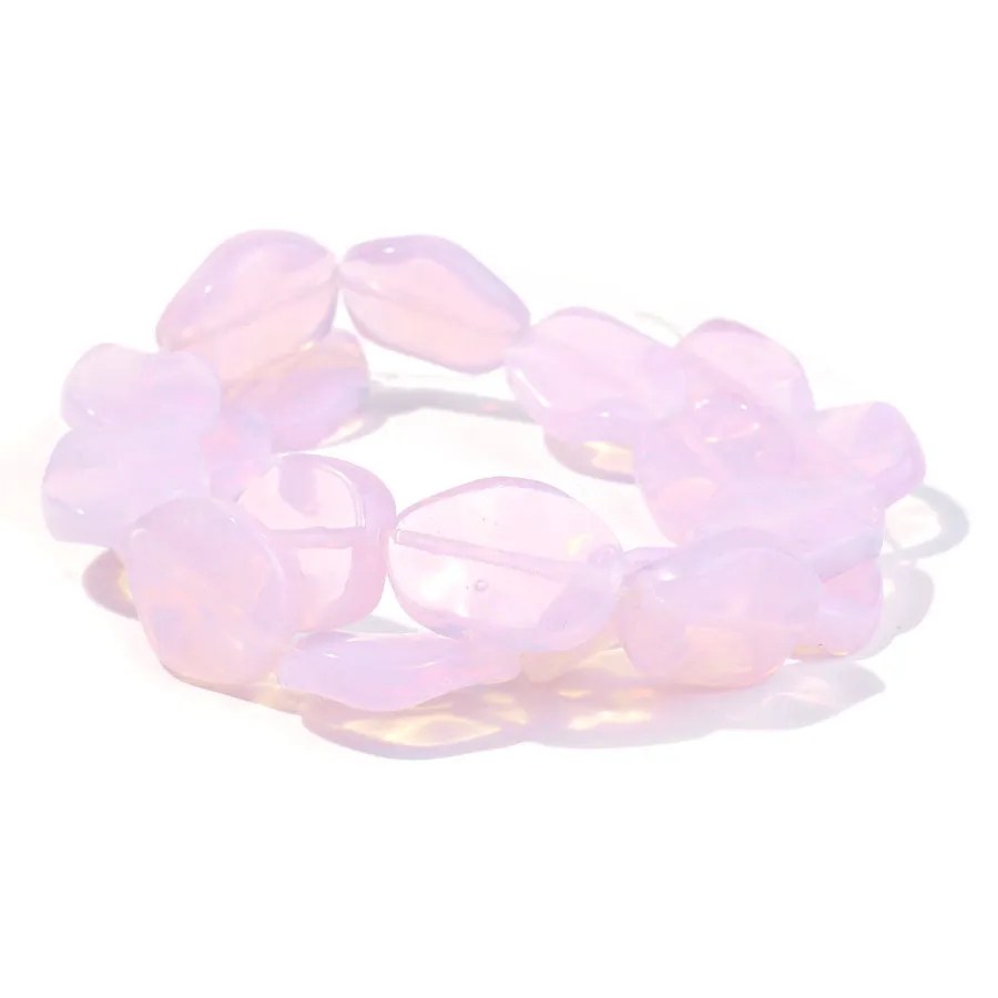 Opalite Pink (Synthetic) 15X20mm Wavy Oval - Limited Editions - 15-16 inch