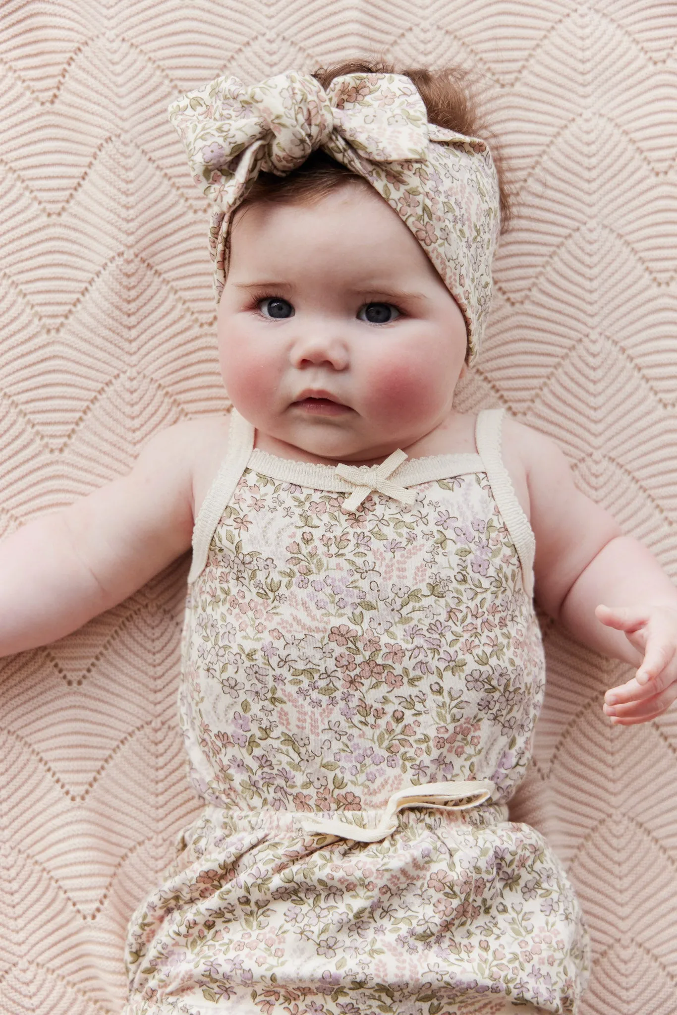 Organic Cotton Bridget Singlet Bodysuit - April Eggnog