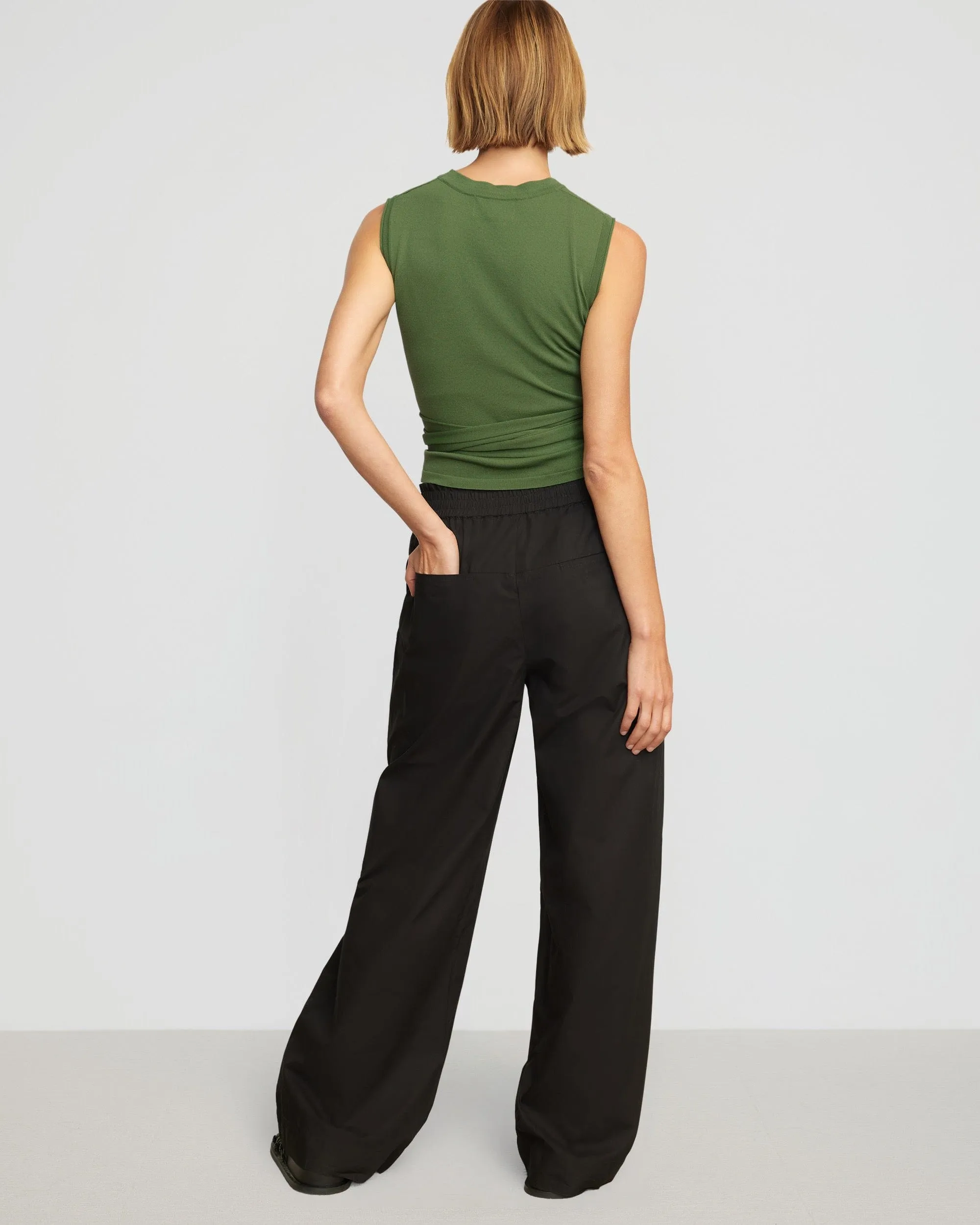 Paula Smocked-Waist Wide Leg Pant