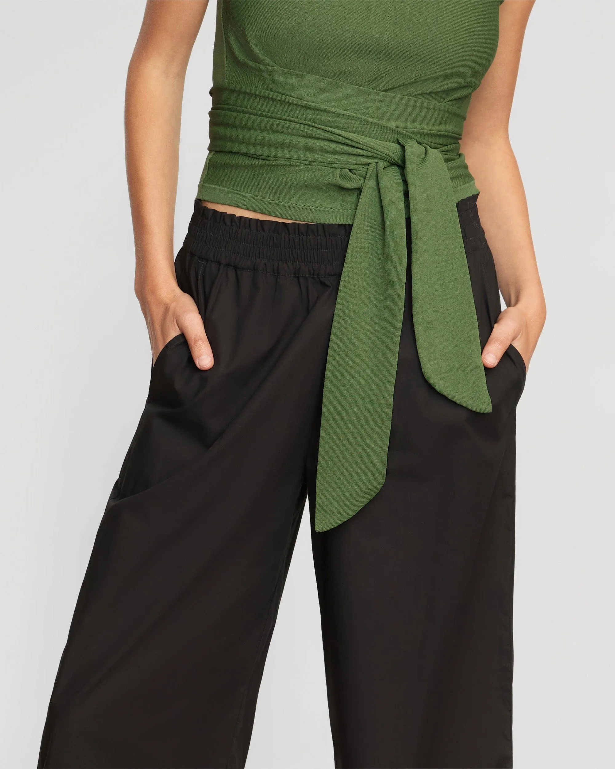 Paula Smocked-Waist Wide Leg Pant