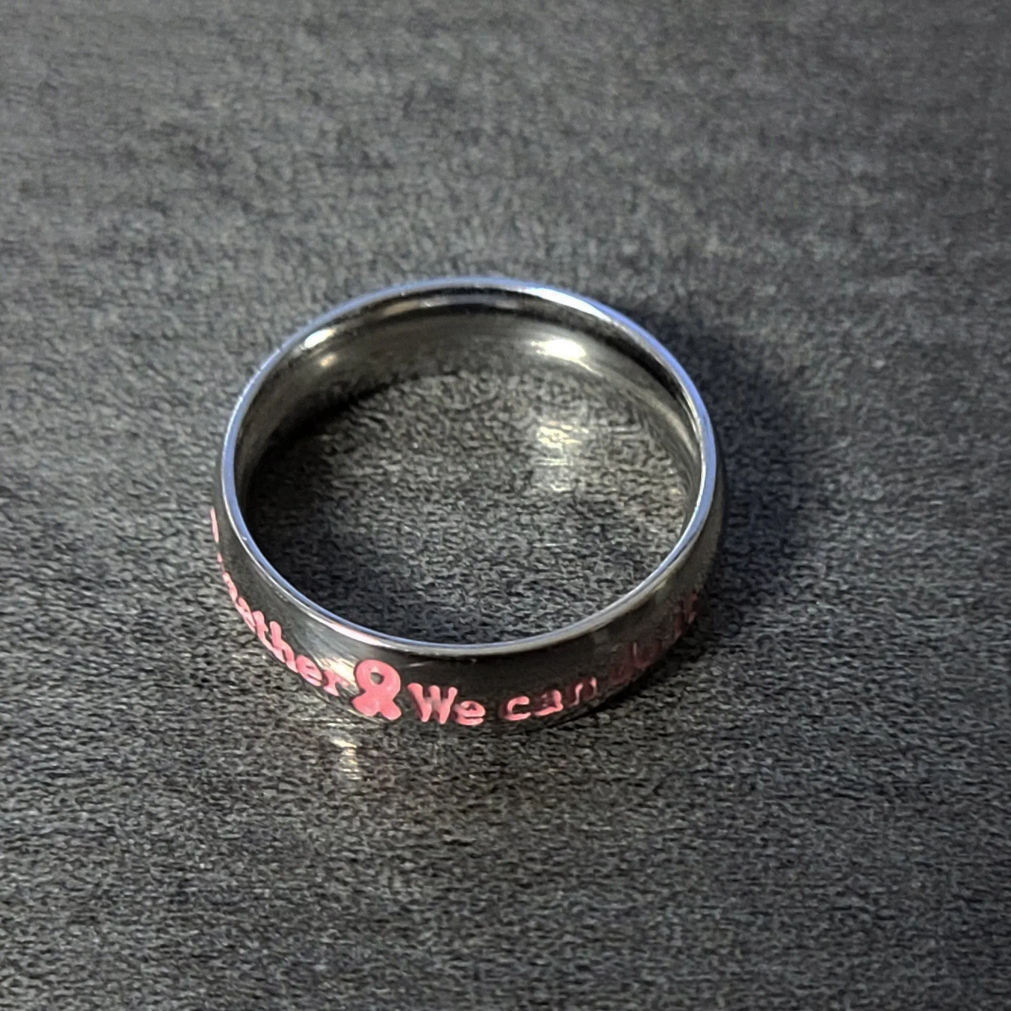 Personalized Together We Can Do It Breast Cancer Awareness Ring