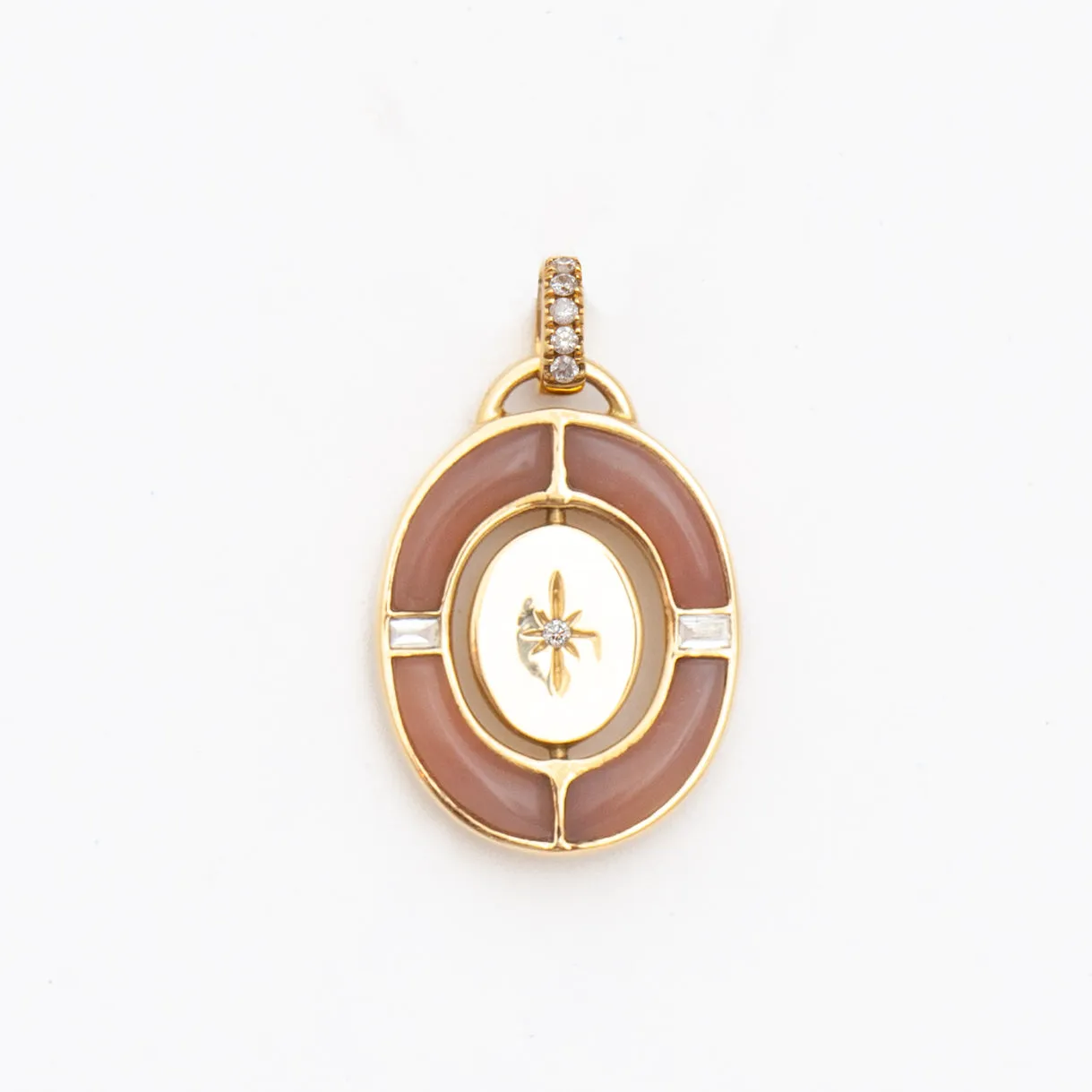 Pink Opal Gemelli Inlay Pendant