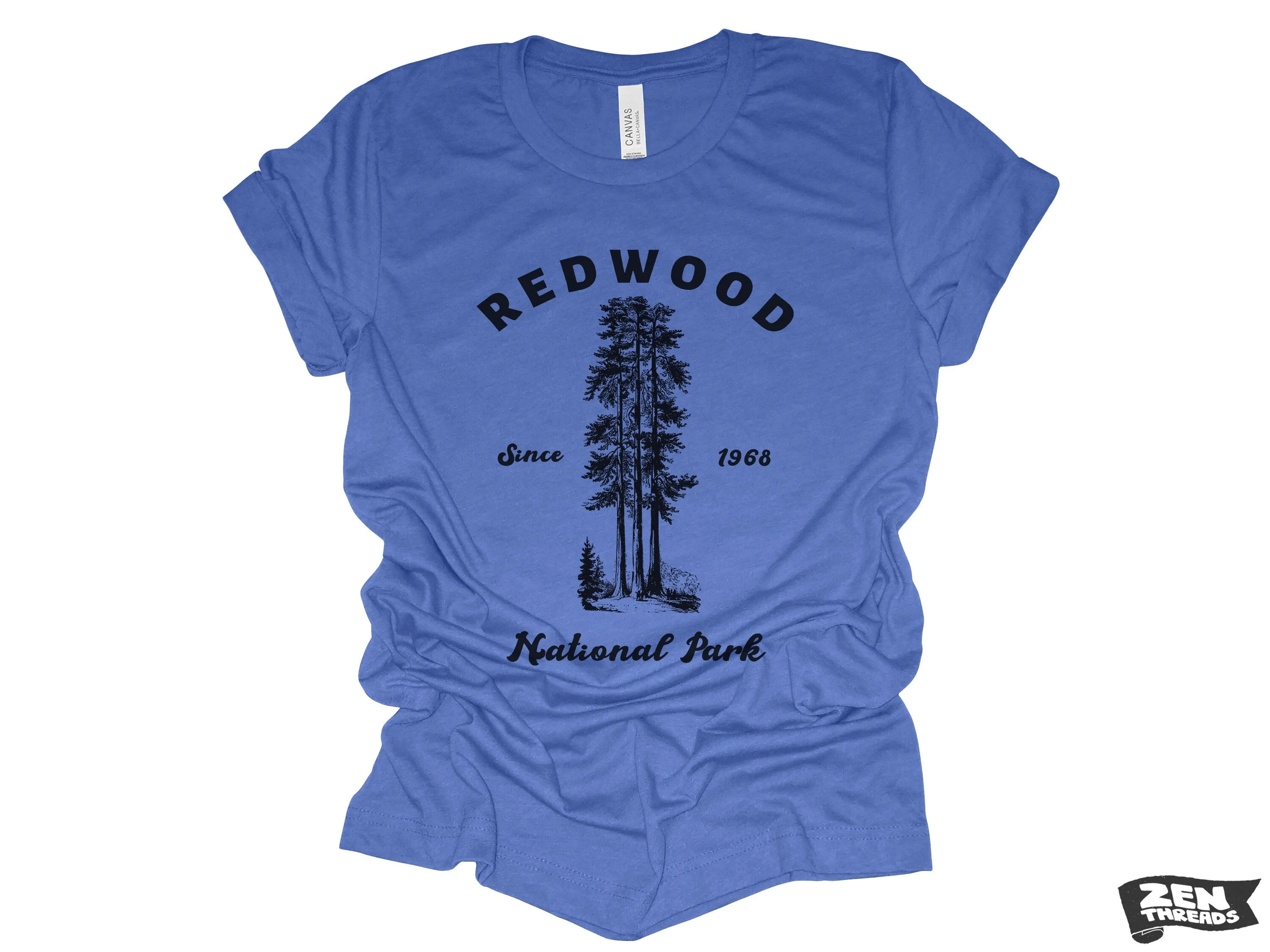 Redwood National Park Unisex T-Shirt - Custom Color Printed Tee for Hiking & Camping in California