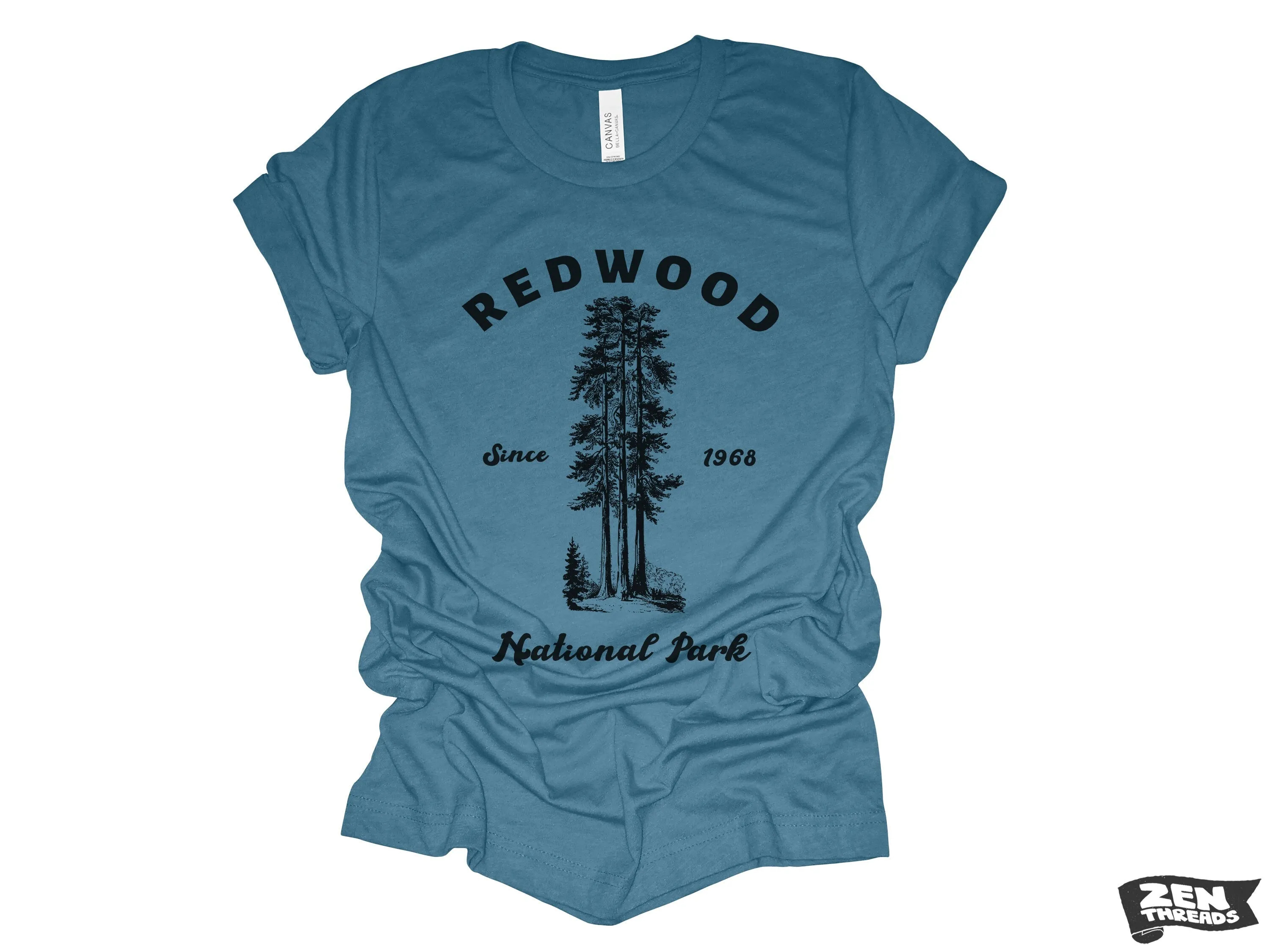 Redwood National Park Unisex T-Shirt - Custom Color Printed Tee for Hiking & Camping in California