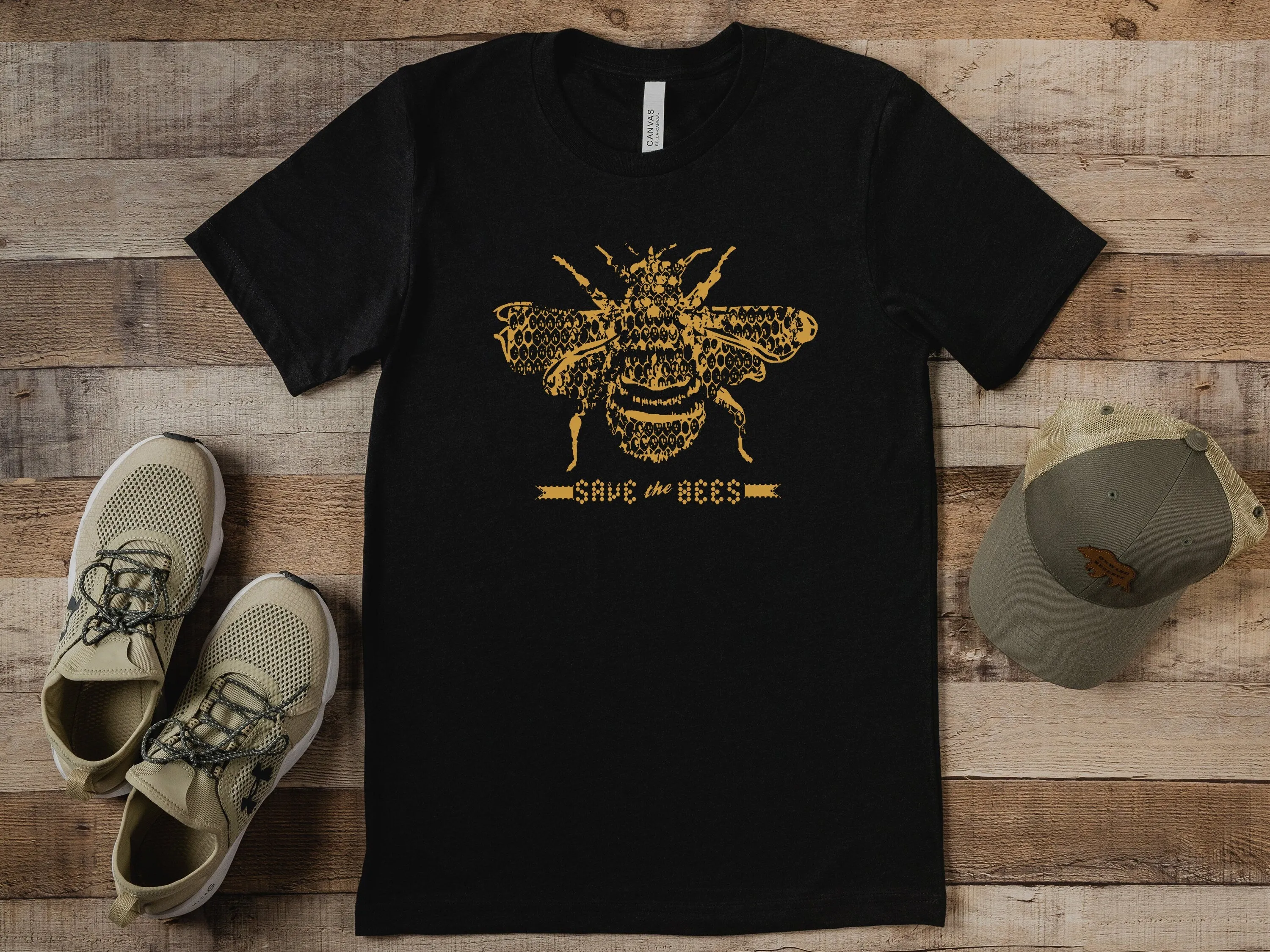 Save the Bees Unisex T-Shirt - Premium Quality Fabric, Eco-Friendly Ink, Custom Color Printed