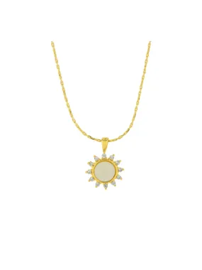 Shell & CZ Sun Necklace