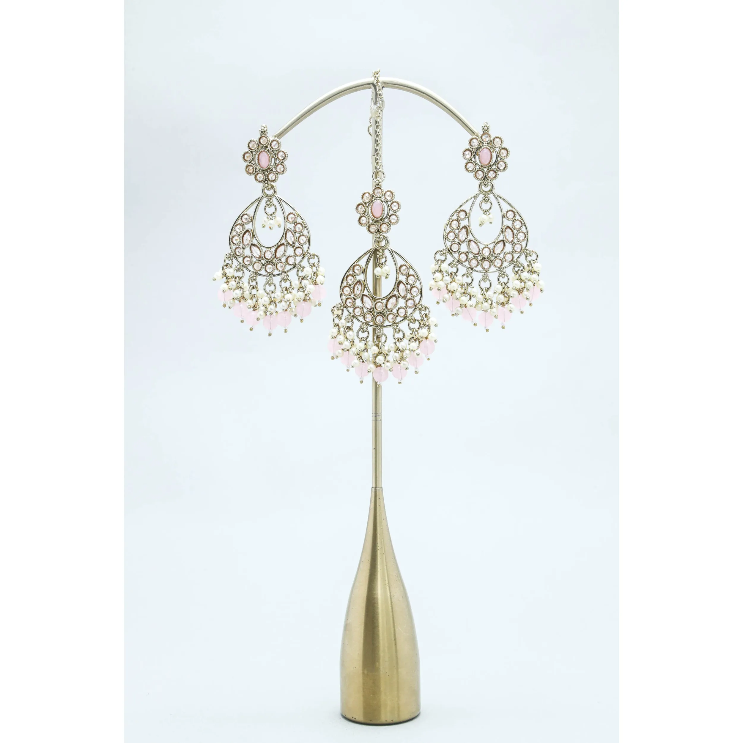 SHIVANI POLKI EARRINGS WITH TIKKA