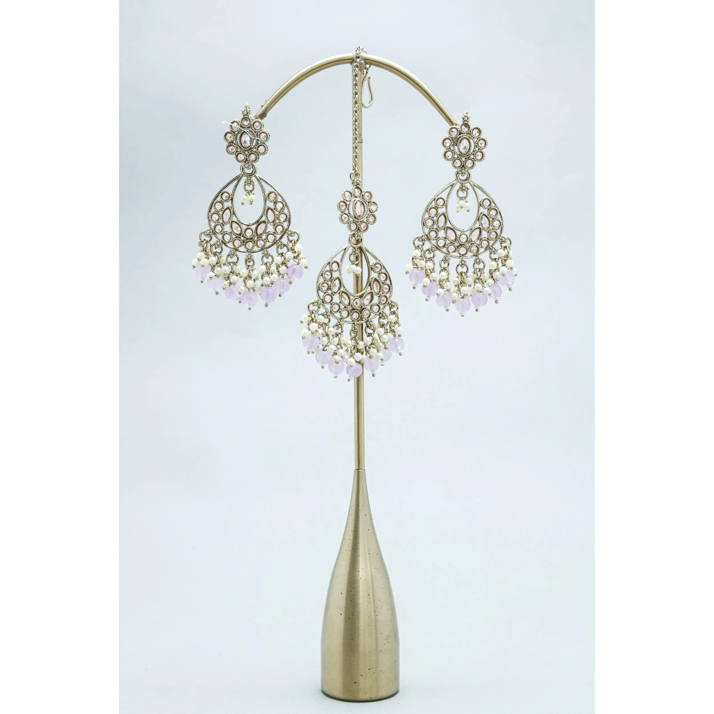 SHIVANI POLKI EARRINGS WITH TIKKA