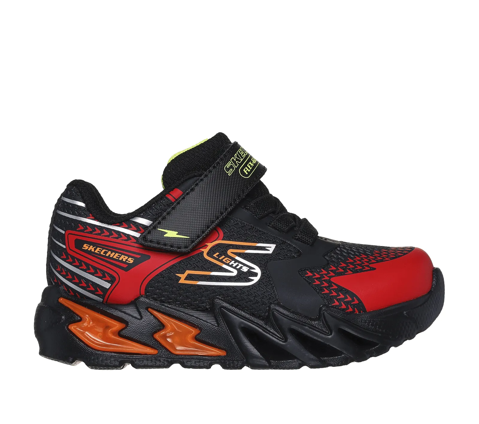 Skechers Black/Red S Lights Flex-Glow Bolt Toddler Sneaker