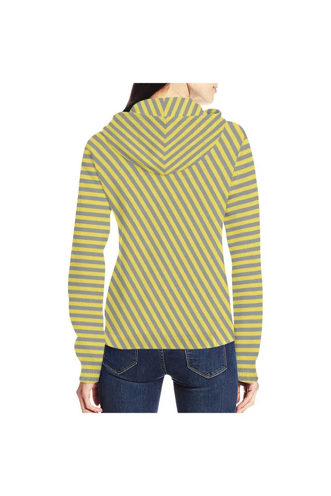 Striped Full Zip Hoodie for Women