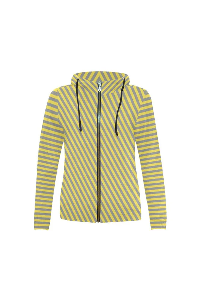 Striped Full Zip Hoodie for Women