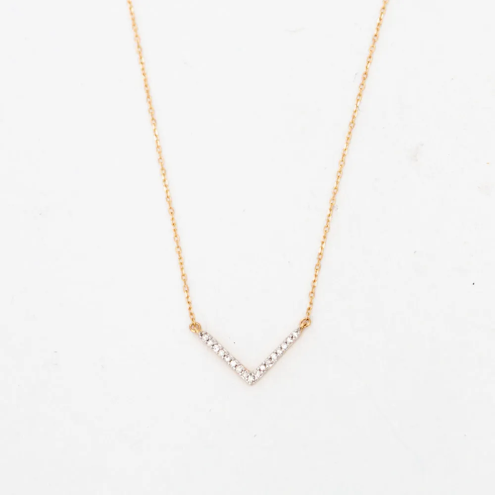 Tiny Pavé V Necklace