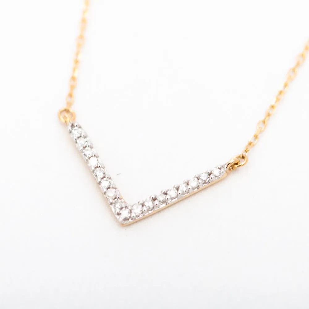 Tiny Pavé V Necklace