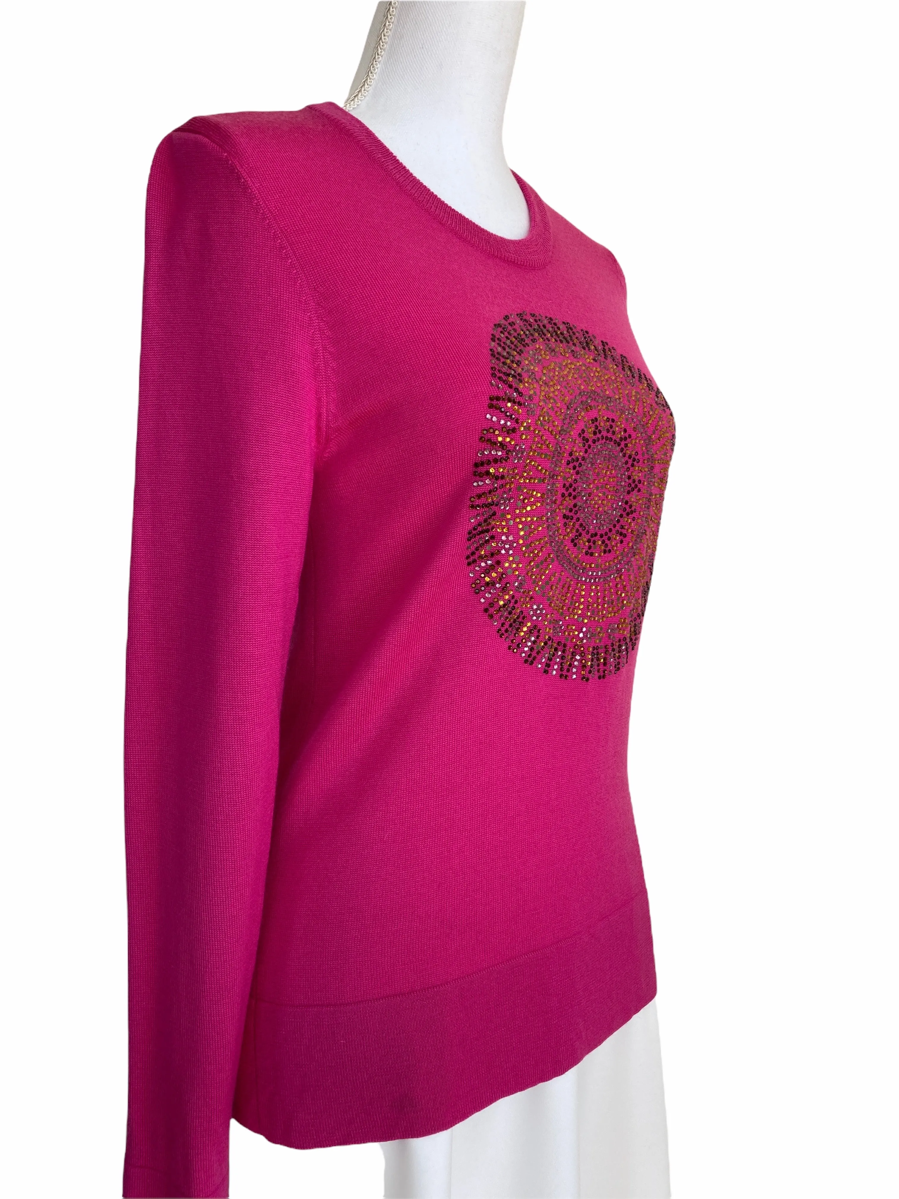 Tory Burch Pink Sequin Sweater, M