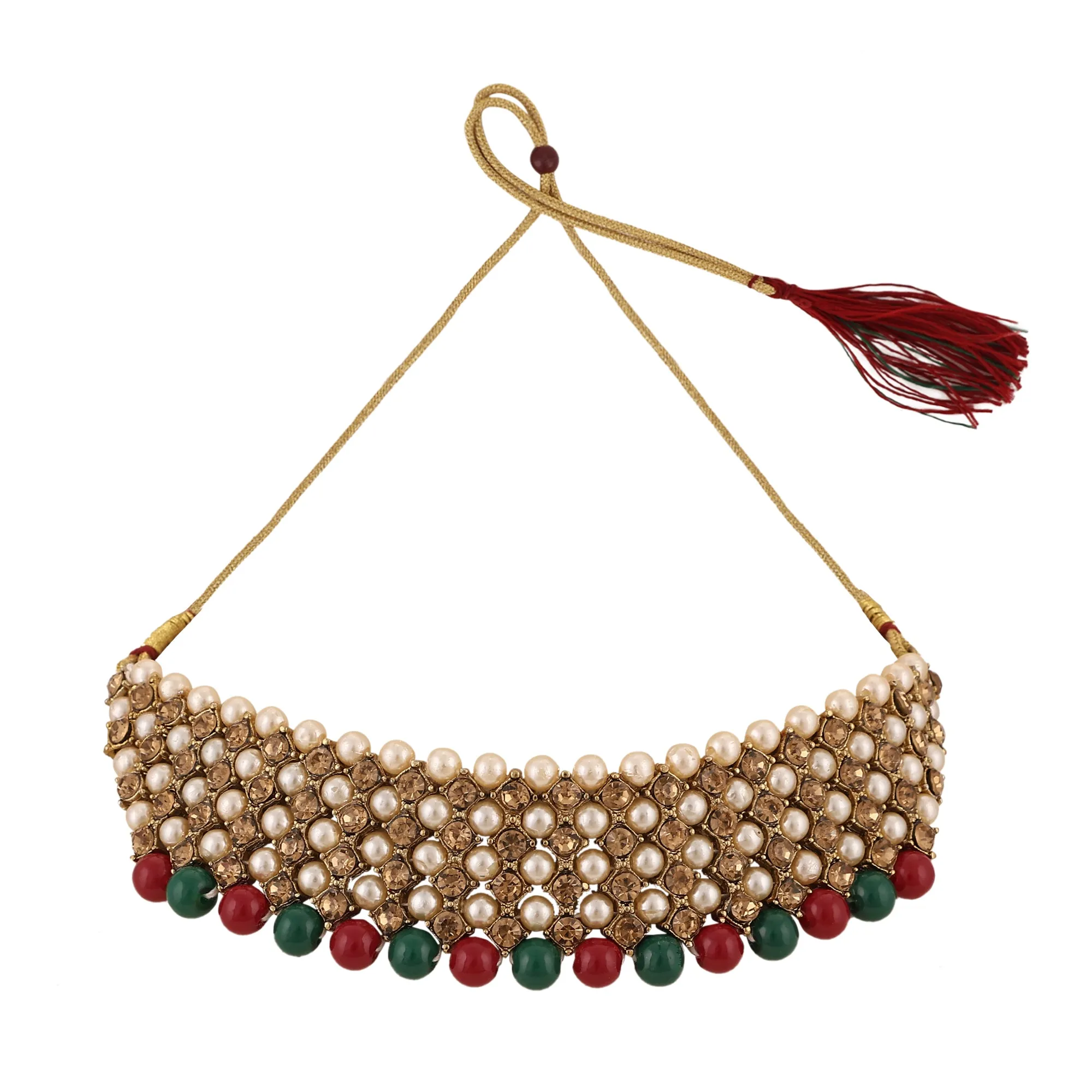 Traditional Long Moti Mala Bridal Set Combo