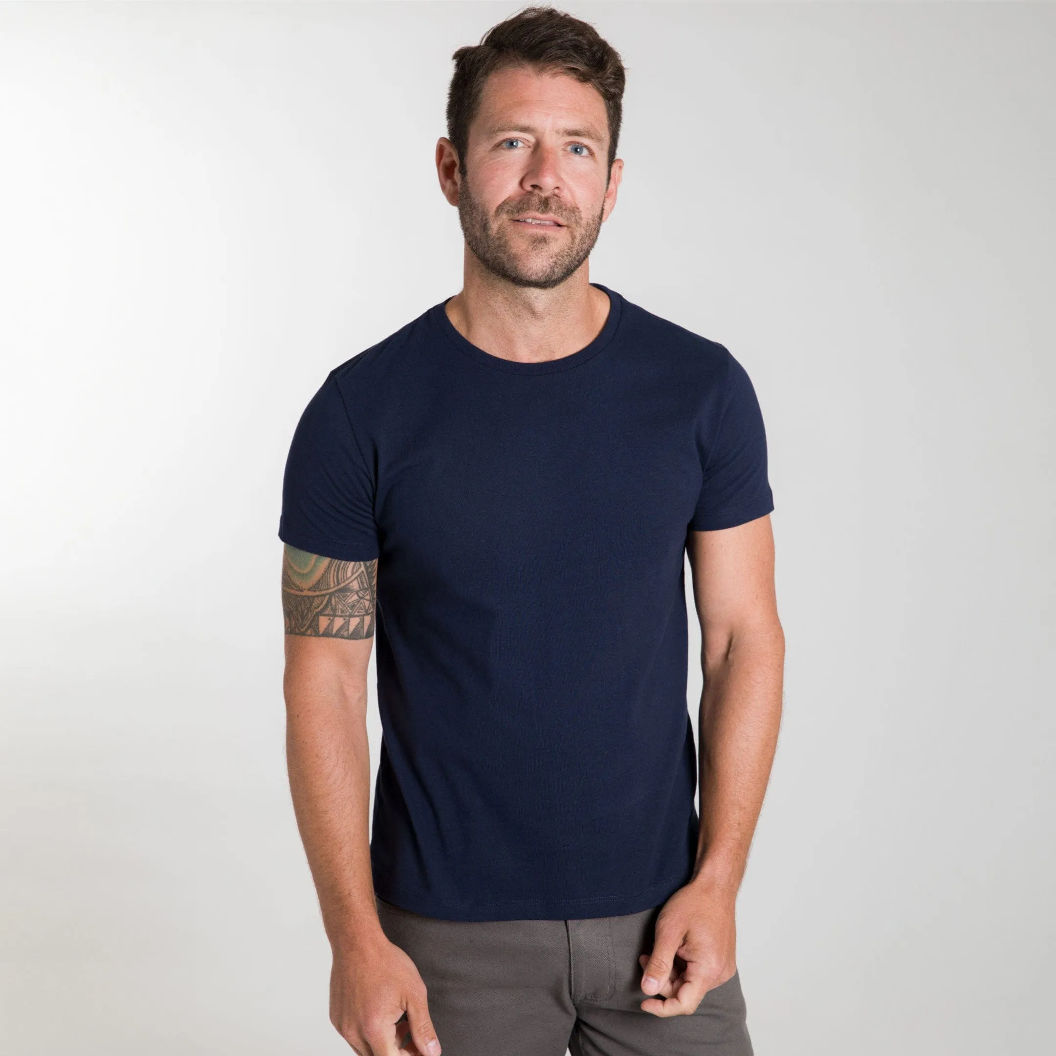 True Navy Pima Cotton Crew Neck