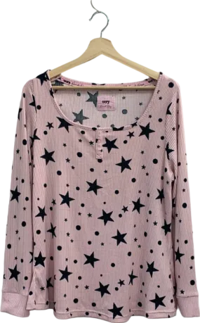 Very Pink Star Print Pyjama Set UK 22