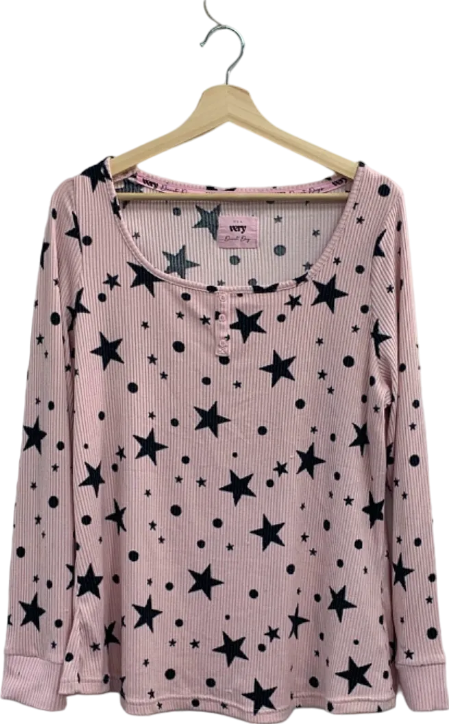 Very Pink Star Print Pyjama Set UK 22