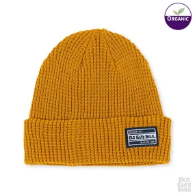 'Waffle' Organic Cotton Knit Beanie - Mustard