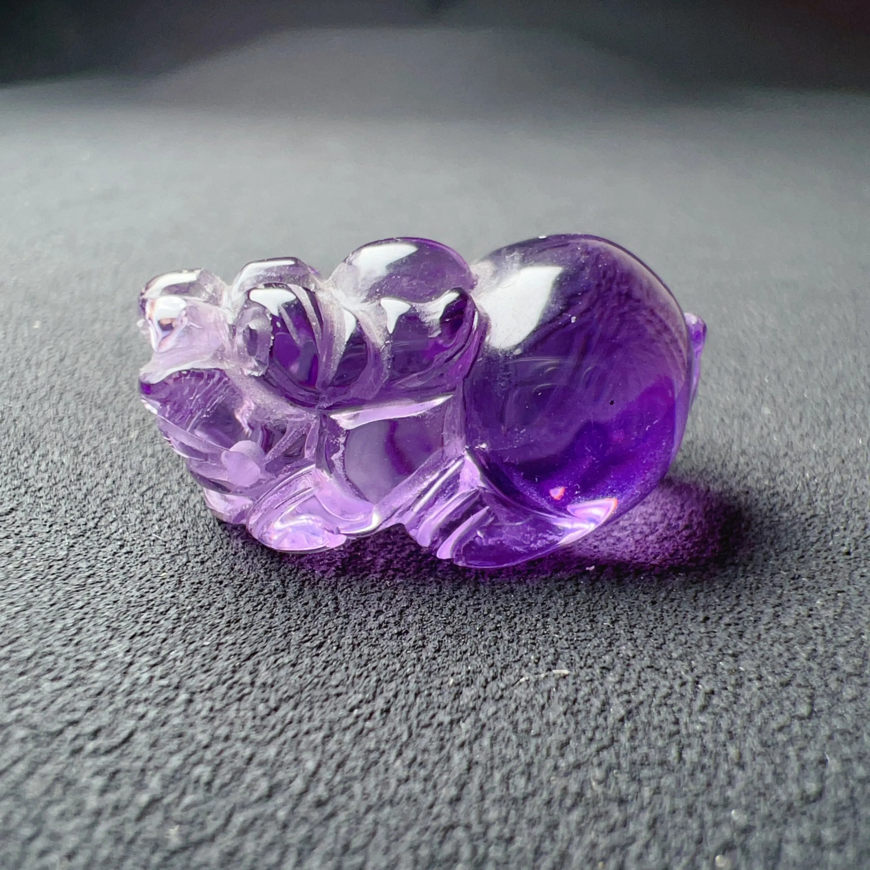 Wealth Attraction 2024 Natural Amethyst Pixiu Fengshui Crystal Decor 26.3mm