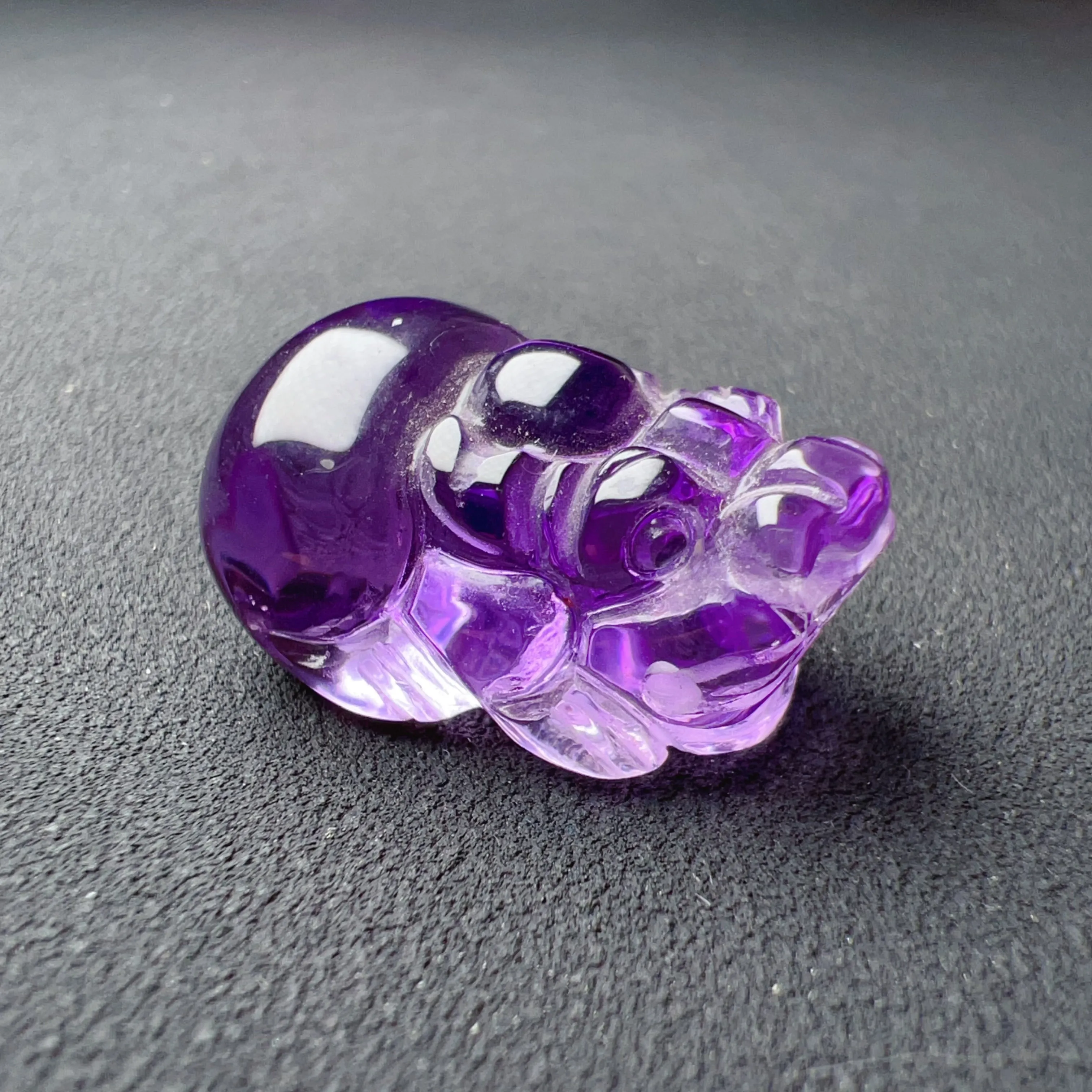 Wealth Attraction 2024 Natural Amethyst Pixiu Fengshui Crystal Decor 26.3mm