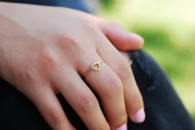 Wholesale 14k Gold Filled Heart Knot Ring - Gold Minimalist Stacking Ring 1mm Band Knuckle Midi Stacking Ring Love Knot Ring Heart Wire Ring [25]