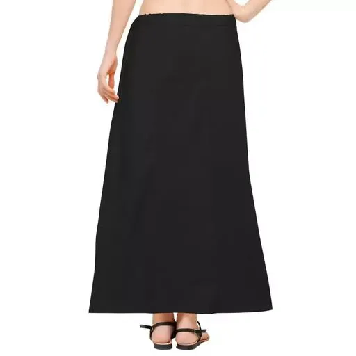 Women's Cotton Regular Black Saree Petticoat