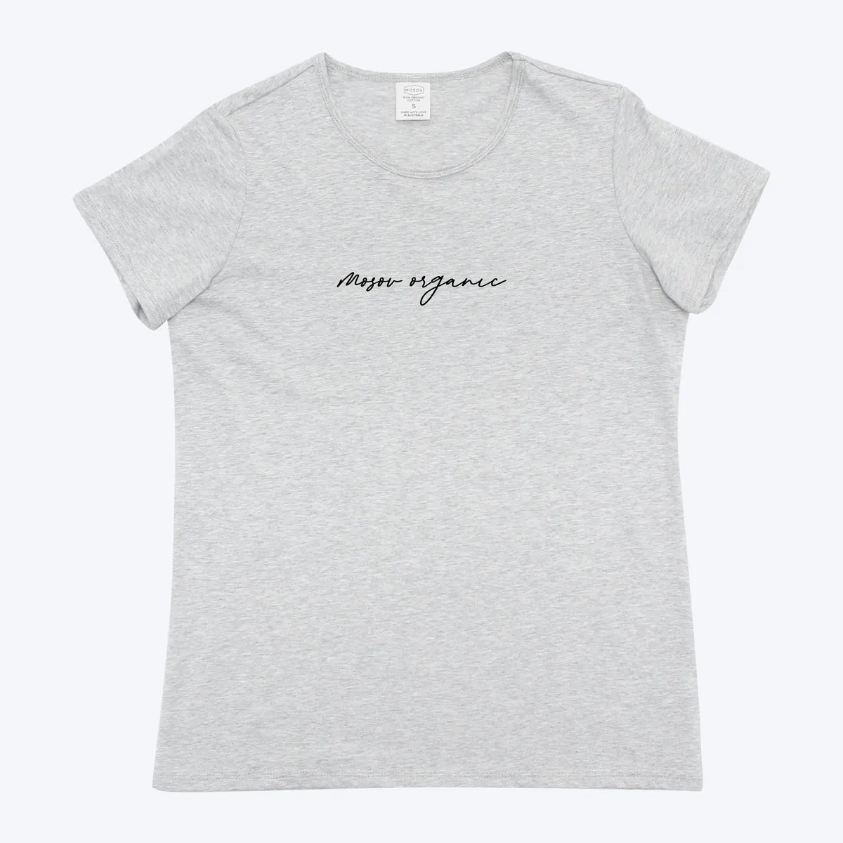 Women's Organic Script Logo T-shirt | Grey Marle