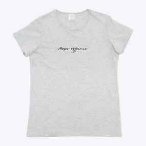 Women's Organic Script Logo T-shirt | Grey Marle