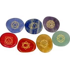 Worry Stone, Carved Chakra Set