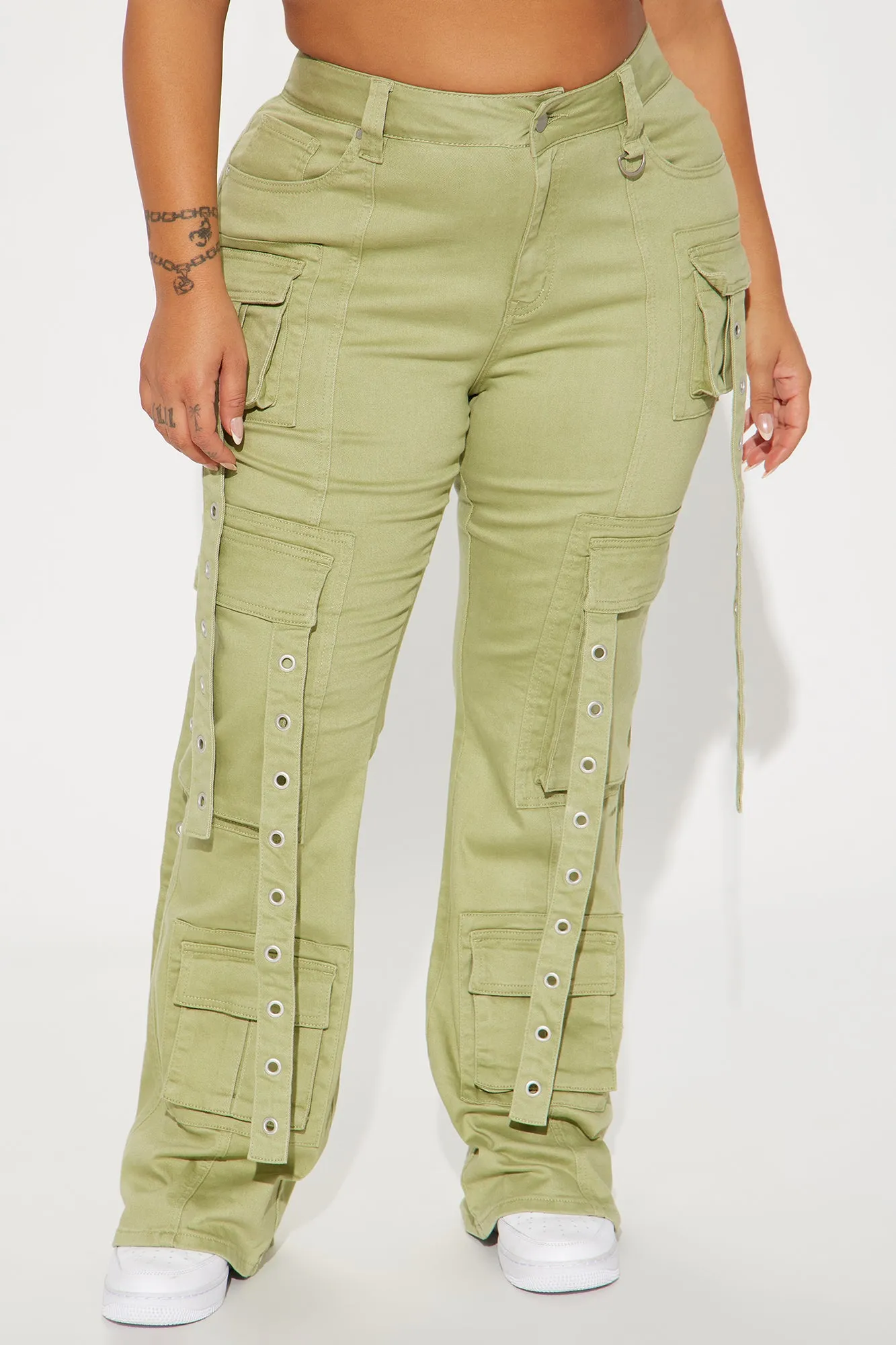 Your Best Shot Cargo Flare Pant - Sage